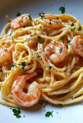Spaghetti mit Garnelen in Frischkäsesauce